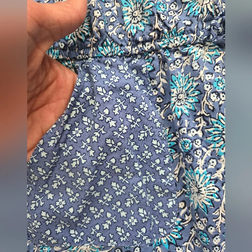 Gap Kids Blue Floral Romper With Pockets